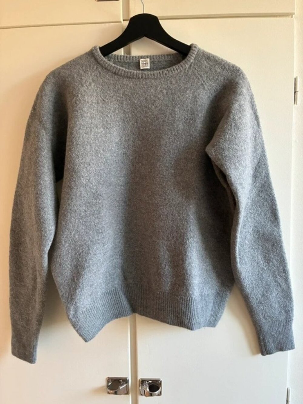 Toteme Crew Neck Wool Knit Sweater Gray Women's Size S